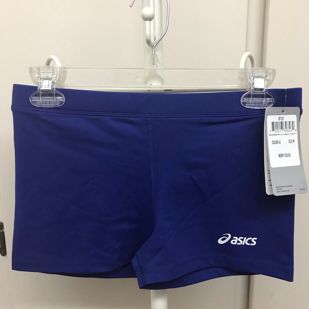 ASICS New! Blue Low Cut Spandex Short Shorts